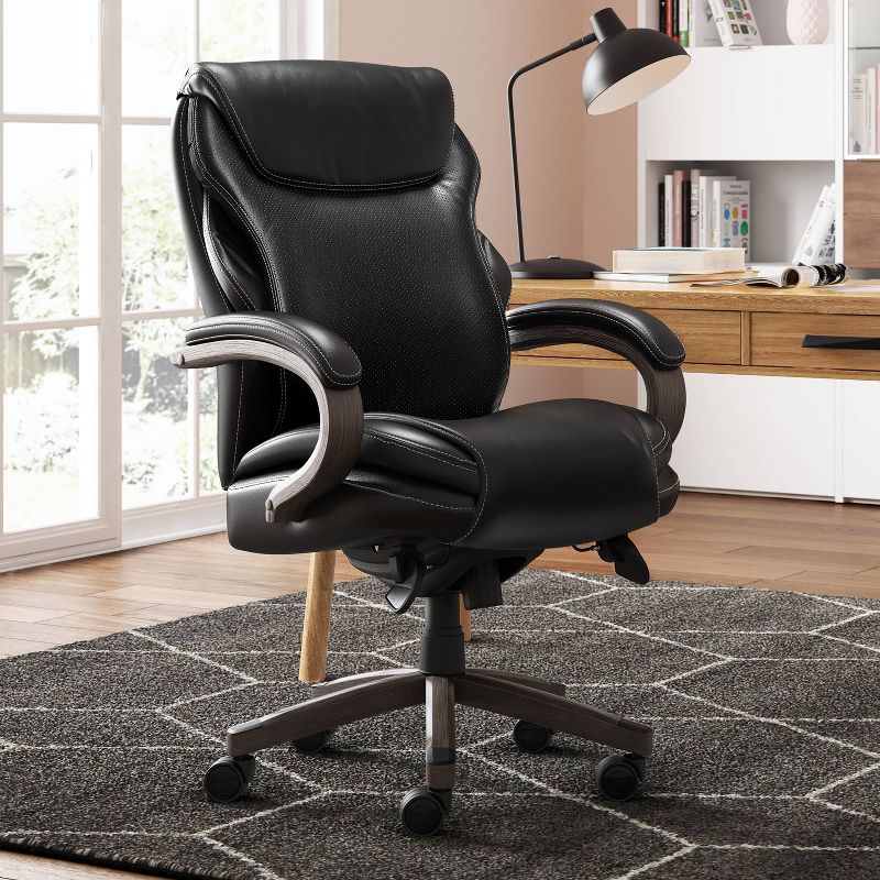 Hyland Bonded Leather & Wood Executive Office Chair - La-Z-Boy, 3 of 18