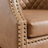 KINWELL 29 " W Tufted Faux Leather Barrel Chair PU Bar Club Chair - 4 of 4