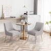 SEYNAR Modern Velvet Pleated Finish Back Dining Chair Set of 2 with Rear Handle - 2 of 4