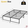 Black  Full Size/Queen Size Bed Frame, 14 Inch Metal Full Bed Mattress Frame with 3 in 1 Steel Support - 2 of 4