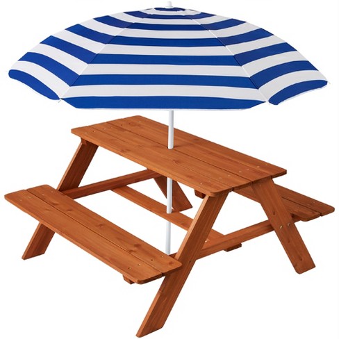 Kids outdoor table discount and chairs with umbrella