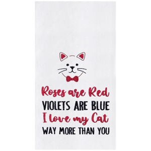 C&F Home Valentine's Day "I Love My Cat" Whiskers Embroidered Flour Sack Kitchen Dishtowel - 1 of 4