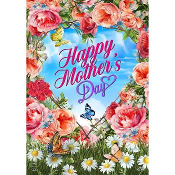 Mother's Day Floral Heart Spring Mother's & Father's Day Garden Flag 18" x 12.5" Briarwood Lane