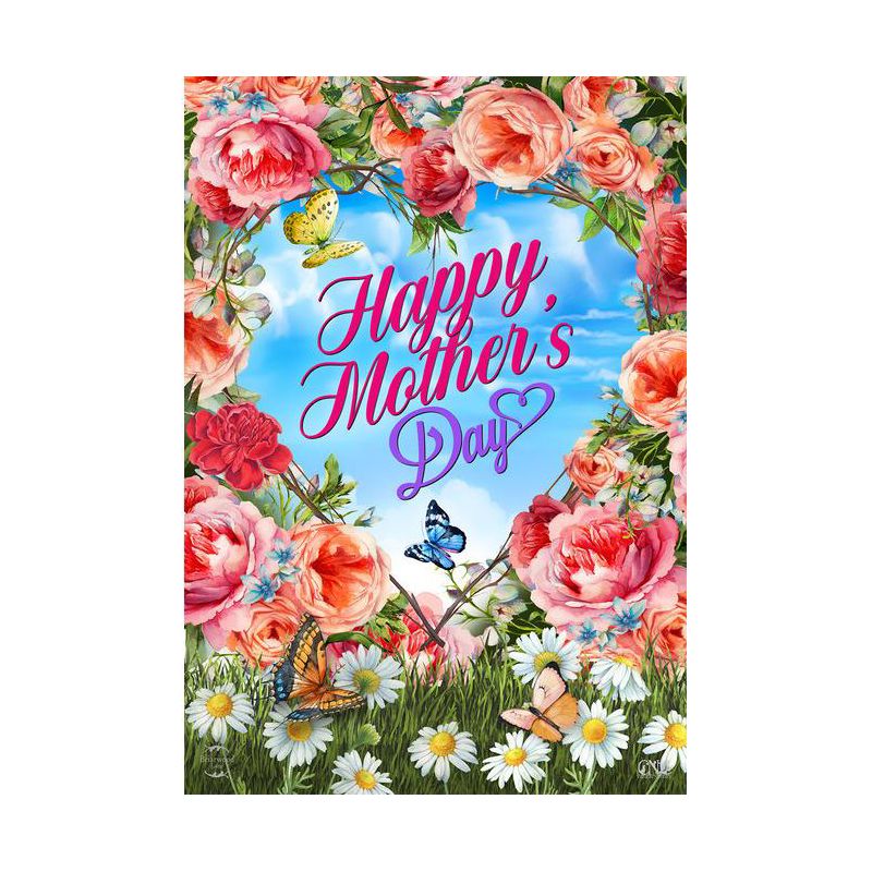 Mother's Day Floral Heart Spring Mother's & Father's Day Garden Flag 18" x 12.5" Briarwood Lane, 1 of 4