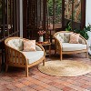 Cambridge Casual Bernese Teak Wood Outdoor Patio Lounge Chair with Tan Cushion - 2 of 4
