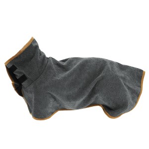 Unique Bargains Dog Bathrobe Pet Towel with Magic Tapes X Large Gray - 1 of 4