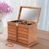 YIYIBYUS 6 Layers Wooden Storage Box with Mirror and Lock - 2 of 4