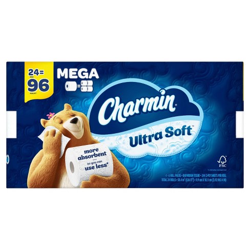 24 Count Charmin Ultra Soft Mega Roll Toilet Paper Mega 