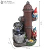 Sunnydaze 16"H Electric Polyresin Gnomes Climbing Fire Hydrant Outdoor Water Fountain with LED Light - 3 of 4