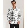 Lars Amadeus Men's Button Down Long Sleeves Casual Polka Dots Print Shirts - 2 of 4