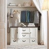 Farmhouse 5 Drawer Dresser, 47.5″ Rustic Wood Dressers Organizer with Sliding Barn Doors for Bedroom, Kitchen, Hallway - 4 of 4