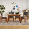 Set of 4 Mid-Century Modern Dining Chairs with Linen Upholstery and Rubber Wood Frame for Kitchen or Dining Room-Cuddlewood - 2 of 4