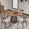 Sapphtopaz Round Dining Table Kitchen Table Wooden Dining Table for 4 with Sturdy Pedestal - 2 of 4