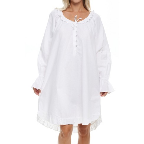 Adr 100 Cotton Nightgowns For Women Victorian Vintage Womens Cotton Nightgown White Night Gown White Large Target
