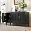 60"W 4-Door Sideboard Storage Cabinet with Adjustable Shelves, 2-Tier Door Shelves and Adjustable Foot Pads-Christopher Knight Home - 2 of 4