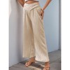 Coolmee Women's Wide Leg Lounge Palazzo Pants Lightweight Elastic High Waisted Pleated Fashion Loose Trousers - 2 of 4