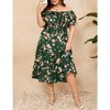 Women Plus Size Off Shoulder Maxi Dress Ruffle Flowy Casual Summer Boho Long Dresses - 3 of 4