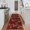 Washable Modern Leaves Print Rug, Non Slip Stain Resistant Botanical Low Pile Carpet for Living Room Bedroom Dining Home Office - 3 of 4