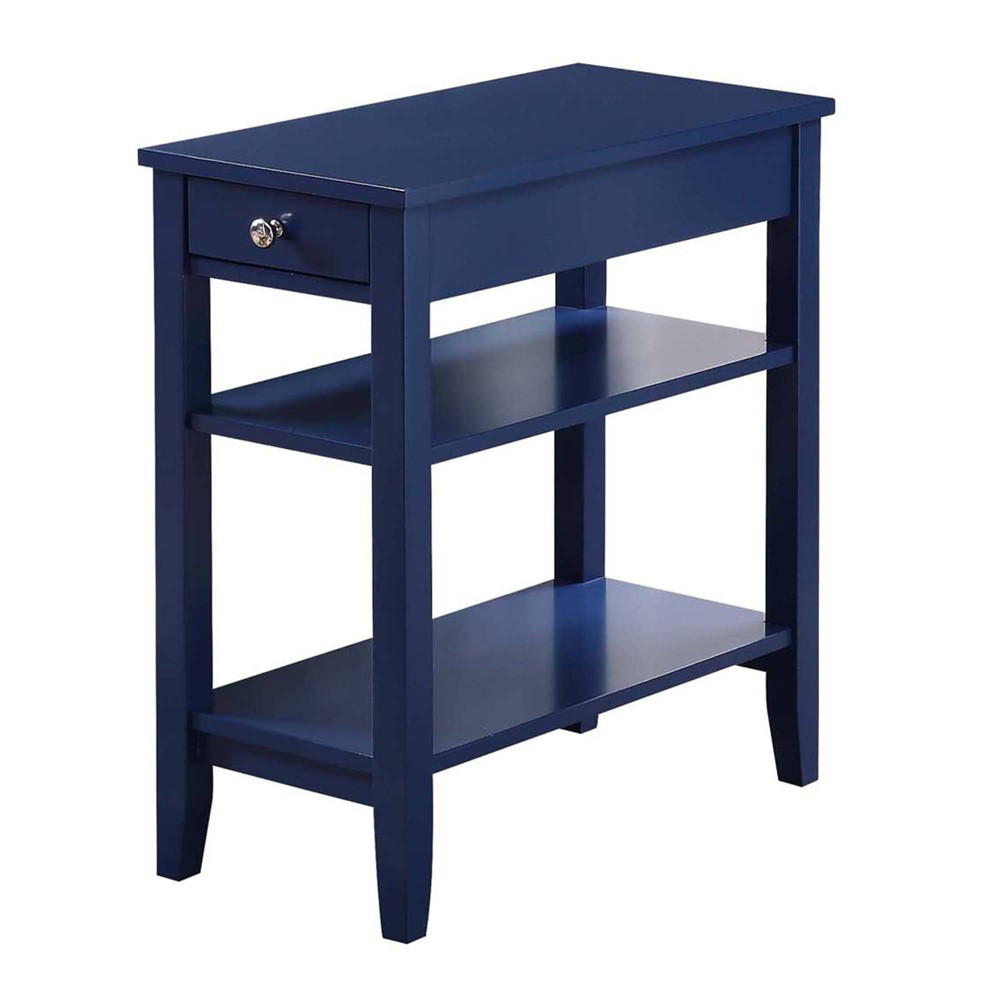 Photos - Coffee Table American Heritage 3 Tier End Table with Drawer Cobalt Blue - Breighton Hom