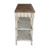 Three-Tier Wooden Console Table, Distressed White & Beige Farmhouse Entryway Table - 4 of 4