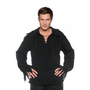 Underwraps Costumes Tattered Pirate Shirt Black Adult Costume - 1 of 1
