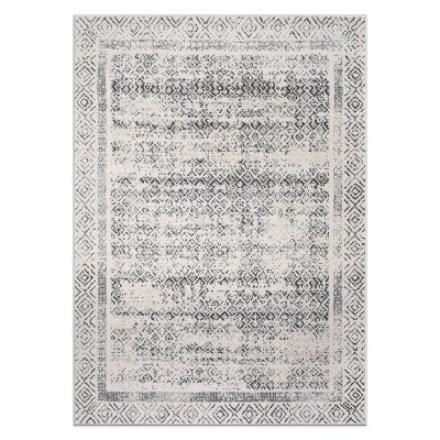 World Rug Gallery Distressed Bohemian Border Stain Resistant Soft Area Rug