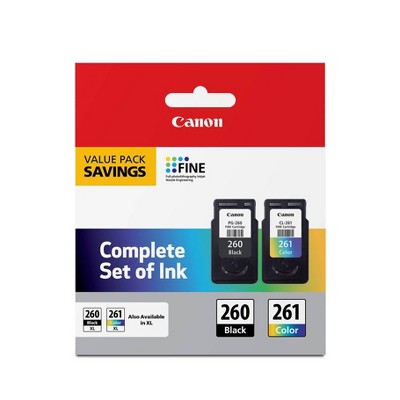 Canon PG-260 Black 261 Color 2pk Ink Cartridges - Black Tri-color (3725C006)_1