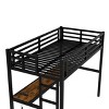 TopComfy Beds Metal Twin XL Size Loft Bed Space Saving Noise Reduced Structure Heavy Duty Bedroom Furniture for Bedroom, Black, 41.7"*68.7"*83.78" - 3 of 4