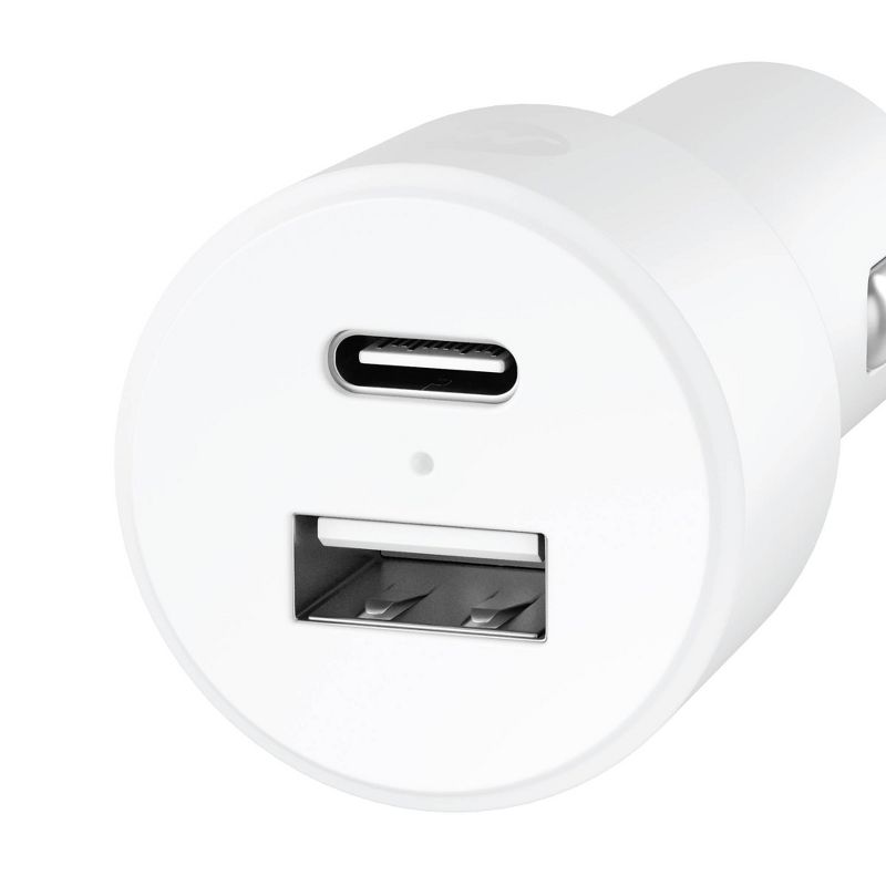 Just Wireless Pro Series 32W 2-Port USB-A &#38; USB-C Car Charger - White, 4 of 7
