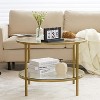 VINGLI 25.6" Round Champagne Gold Coffee Tables, 2-Tier Glass Coffee Table with Storage, Simple & Modern Center Table  for Living Room - 3 of 4