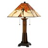 Cal Lighting 60W x 2 Tiffany table lamp with pull chain switch with resin lamp body - 2 of 2