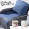 Verona 5pc Wicker Outdoor Patio Furniture Set Conversation Sofa Loveseat with a Wood-Burning Fire Pit and Cushions - 3 of 4