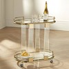 55 Downing Street Adaline 29 1/2" Wide Clear Acrylic and Gold Oval Bar Cart - 2 of 4