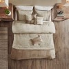 Lyngins 7-Piece Faux Suede Queen Comforter Set, Lodge Cabin Style Bedding Set with Comforter, Bedskirt, Shams & Decorative Pillows, Machine Washable - 2 of 4