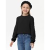 Girls Pullover Sweater Cable Knit Soft Comfy Sweater for Girls Crew Neck Sweater Puff Sleeve Ribbed Knit Cuff - 4 of 4