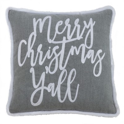 Saro Lifestyle Merry Christmas Y'all Down Filled Pillow