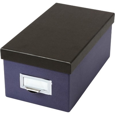 Tops Index Card Storage Box 6-1/2"Wx11-1/2"Lx5"H Indigo/Black 406462