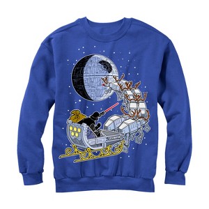Men's Star Wars Christmas Darth Vader Santa's Sleigh Sweatshirt - 1 of 4