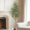 Artificial Olive Tree with Realistic Trunk, Silk Leaves & Fruits in White Pot, Faux Plant for Home or Office Decor - 2 of 4