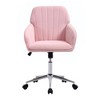 PAGED Adjustable Height Office Chair, Modern Swivel Velvet Vanity Chair with Wheels and Golden Base, Ergonomic Computer Chair for Office - 3 of 4