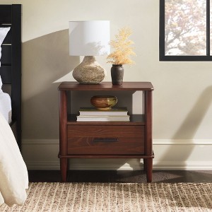 NicBex Transitional Nightstand with 1 Drawer Solid Wood Spindle End table Modern Bedside Table for Living Room, Bedroom, Study - 1 of 4