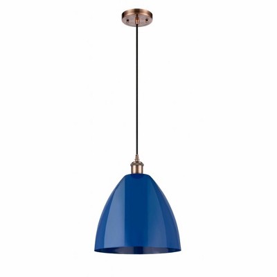 Plymouth Dome - 1 Light Cord Hung Mini Pendant In Industrial Style-14.75 Inches Tall and 12 Inches Wide