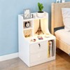 YIYIBYUS Modern White Nightstand with 2 Drawers Small Dresser with Storage Shelf, Bedside Table for Bedroom - 3 of 4
