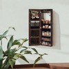 Wall Jewelry Cabinet Armoire 42-Inch with Built-in Mirror Storage Organizer with Full-Length Frameless Mirror - 4 of 4