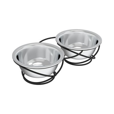 Stainless Steel Elevated Pet Bowls with Iron Stand