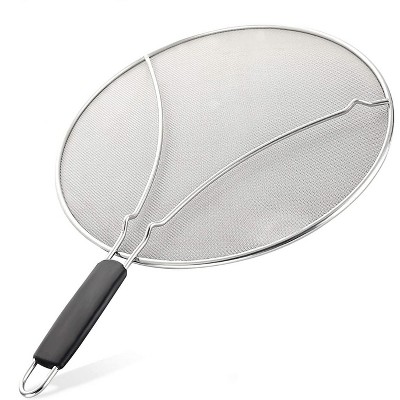 Zulay Kitchen Splatter Screen for Frying Pan - Stops Almost 100% of Hot Oil Splash Guard Shield and Catcher Keeps Stove Pans Clean & Prevents Burns