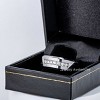 Jewelry Avalanche Mens Tungsten Carbide Wedding Band, 7-stone CZ, Comfort-fit, Beveled Edge - 4 of 4