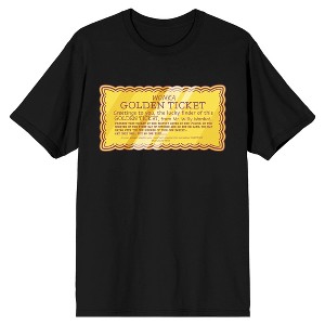 Willy Wonka & The Chocolate Factory Golden Ticket Men's Black T-Shirt - 1 of 1