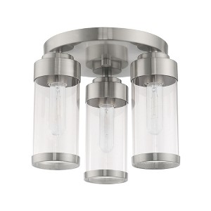 Livex Lighting Hillcrest 3 - Light Flush Mount in  Brushed Nickel - 1 of 4