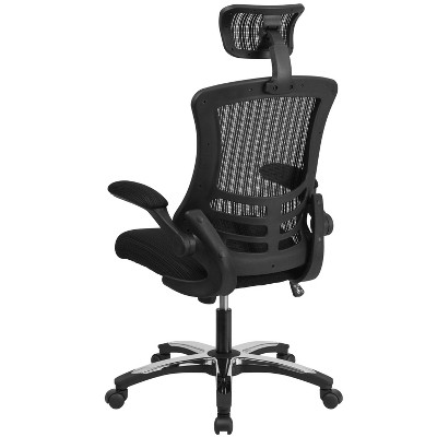 High-Back Black Mesh Swivel Executive Office Chair with Adjustable Arms